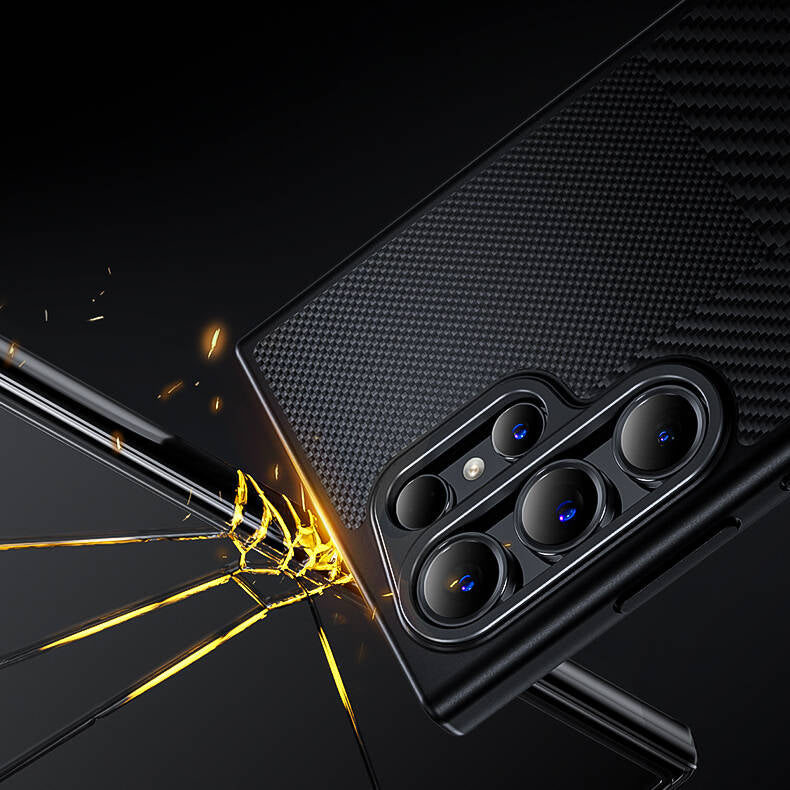 Benks Montage Hybrid ArmorPro Galaxy S24 Ultra M-safe Şarj Özellikli Karbon Fiber Kevlar Kılıf Benks Montage Hybrid ArmorPro Galaxy S24 Ultra M-safe Şarj Özellikli Karbon Fiber Kevlar Kılıf